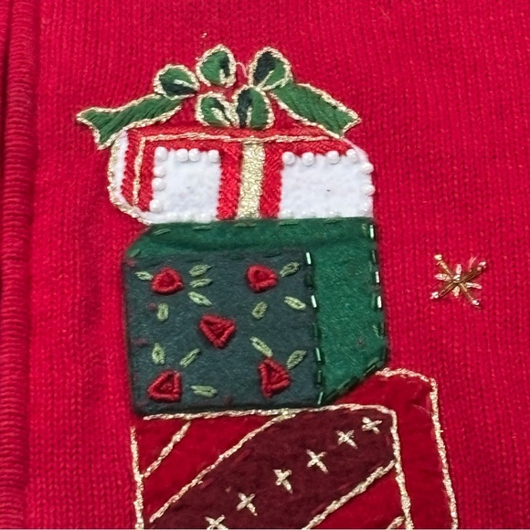 Vintage Tiara International Christmas Collection Zip Up Sweater Cardigan 2X - Picture 7 of 16